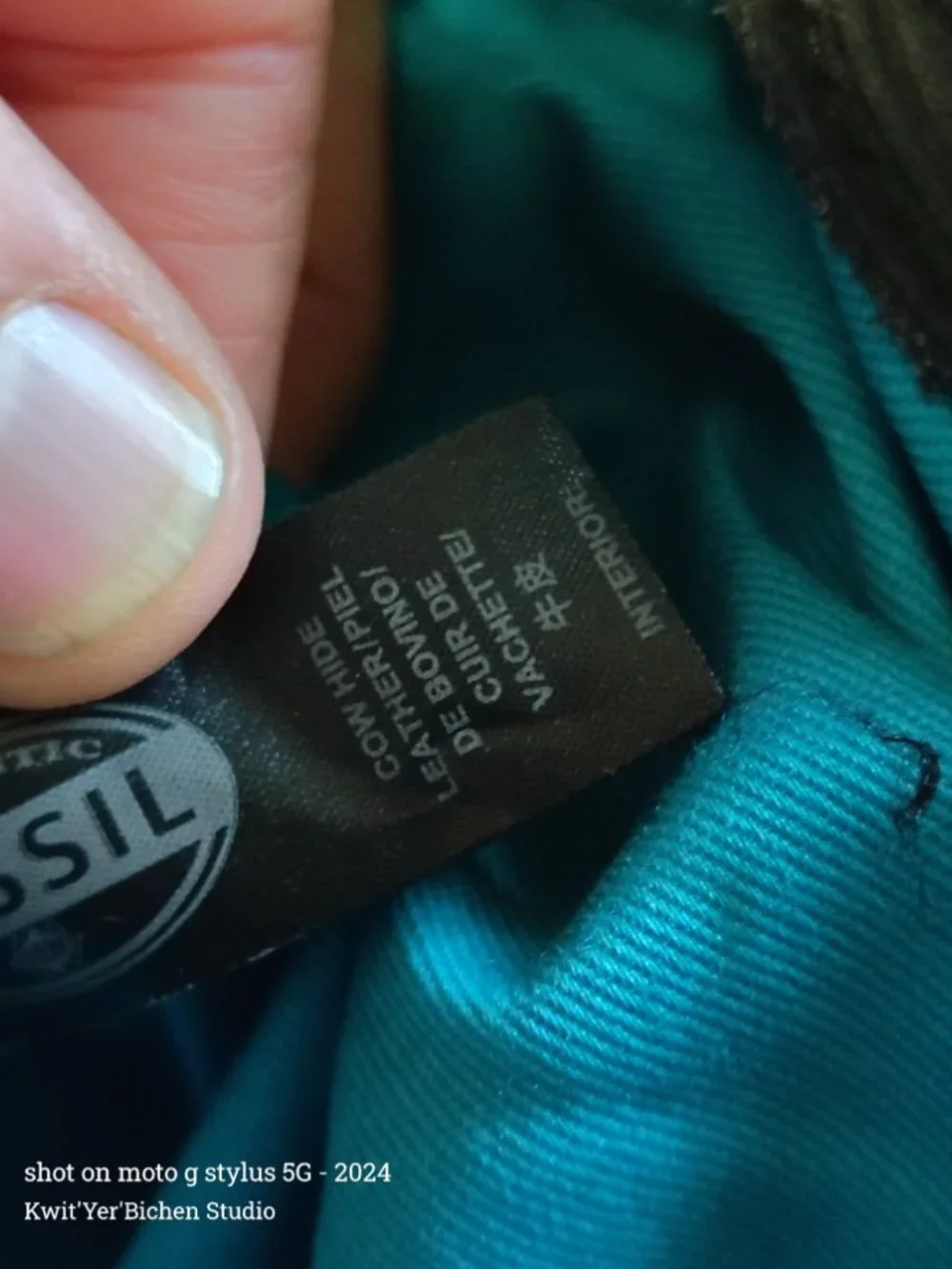 Fossil Leather Bucket Drawstring bag